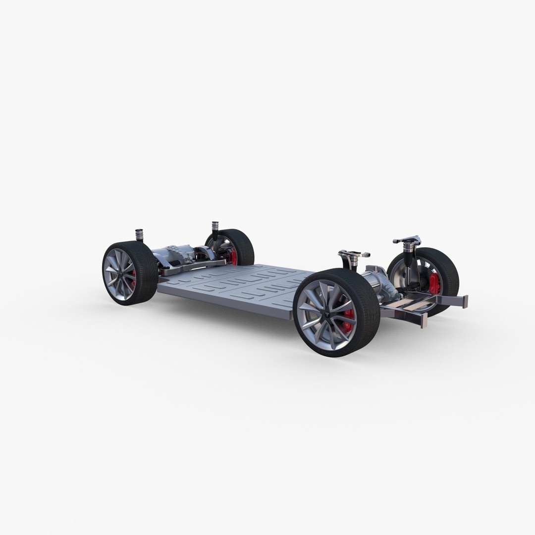 Tesla Model Y RWD 3D Model – Detailed Interior & Chassis, FBX, OBJ - View 25