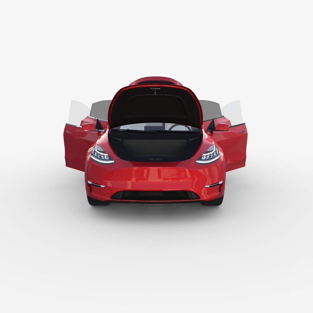 Tesla Model Y RWD 3D Model – Detailed Interior & Chassis, FBX, OBJ - View 26