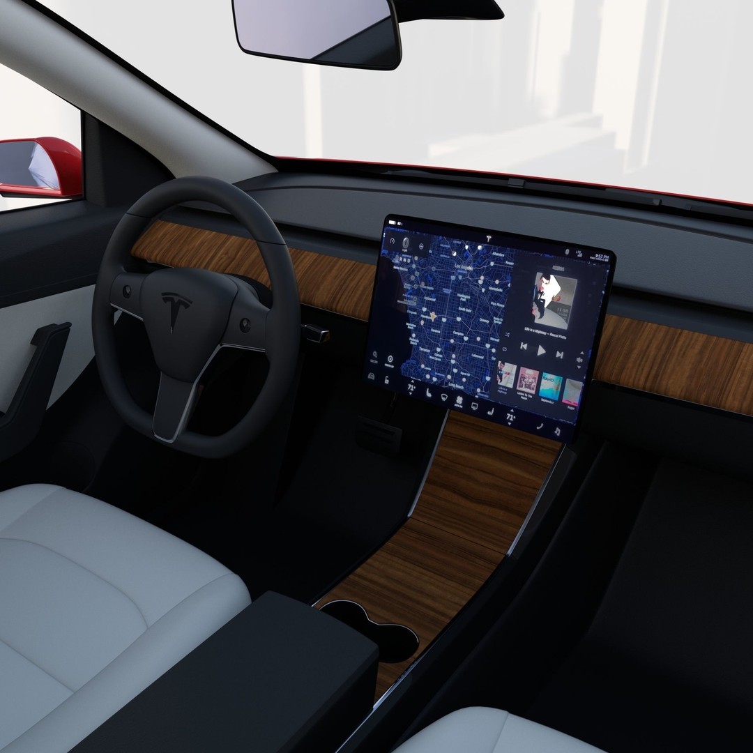 Tesla Model Y RWD 3D Model – Detailed Interior & Chassis, FBX, OBJ - View 3
