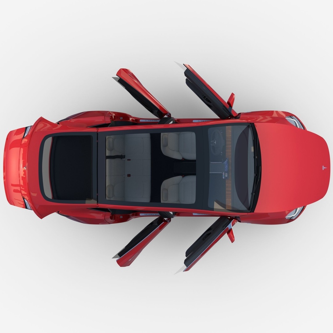Tesla Model Y RWD 3D Model – Detailed Interior & Chassis, FBX, OBJ - View 33