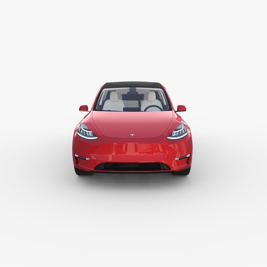 Tesla Model Y RWD 3D Model – Detailed Interior & Chassis, FBX, OBJ - View 4
