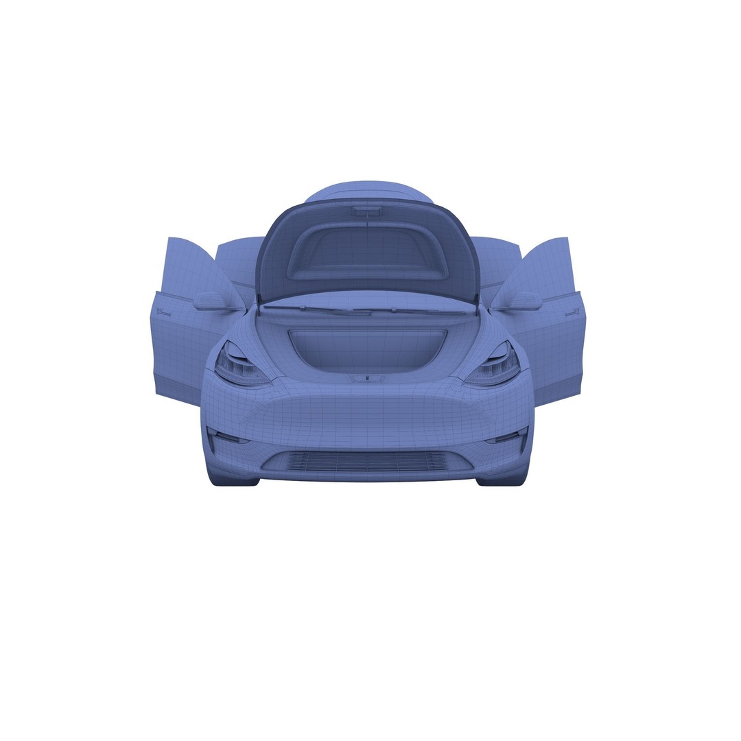 Tesla Model Y RWD 3D Model – Detailed Interior & Chassis, FBX, OBJ - View 43