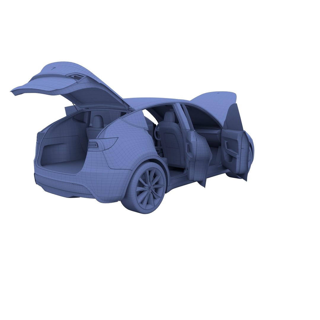 Tesla Model Y RWD 3D Model – Detailed Interior & Chassis, FBX, OBJ - View 46
