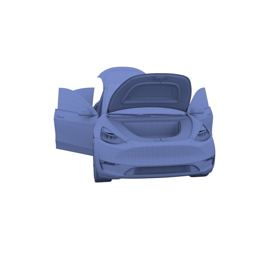 Tesla Model Y RWD 3D Model – Detailed Interior & Chassis, FBX, OBJ - View 48