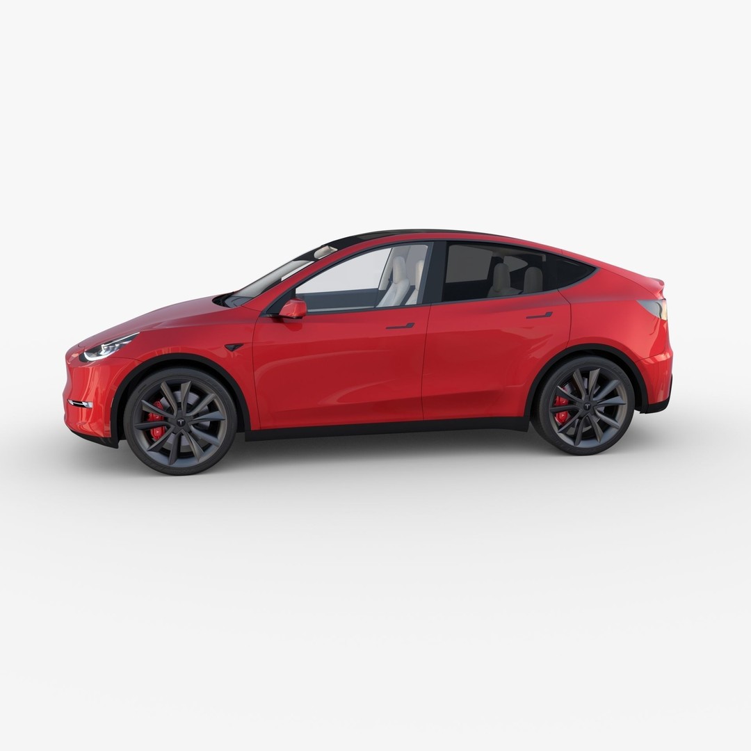 Tesla Model Y RWD 3D Model – Detailed Interior & Chassis, FBX, OBJ - View 5