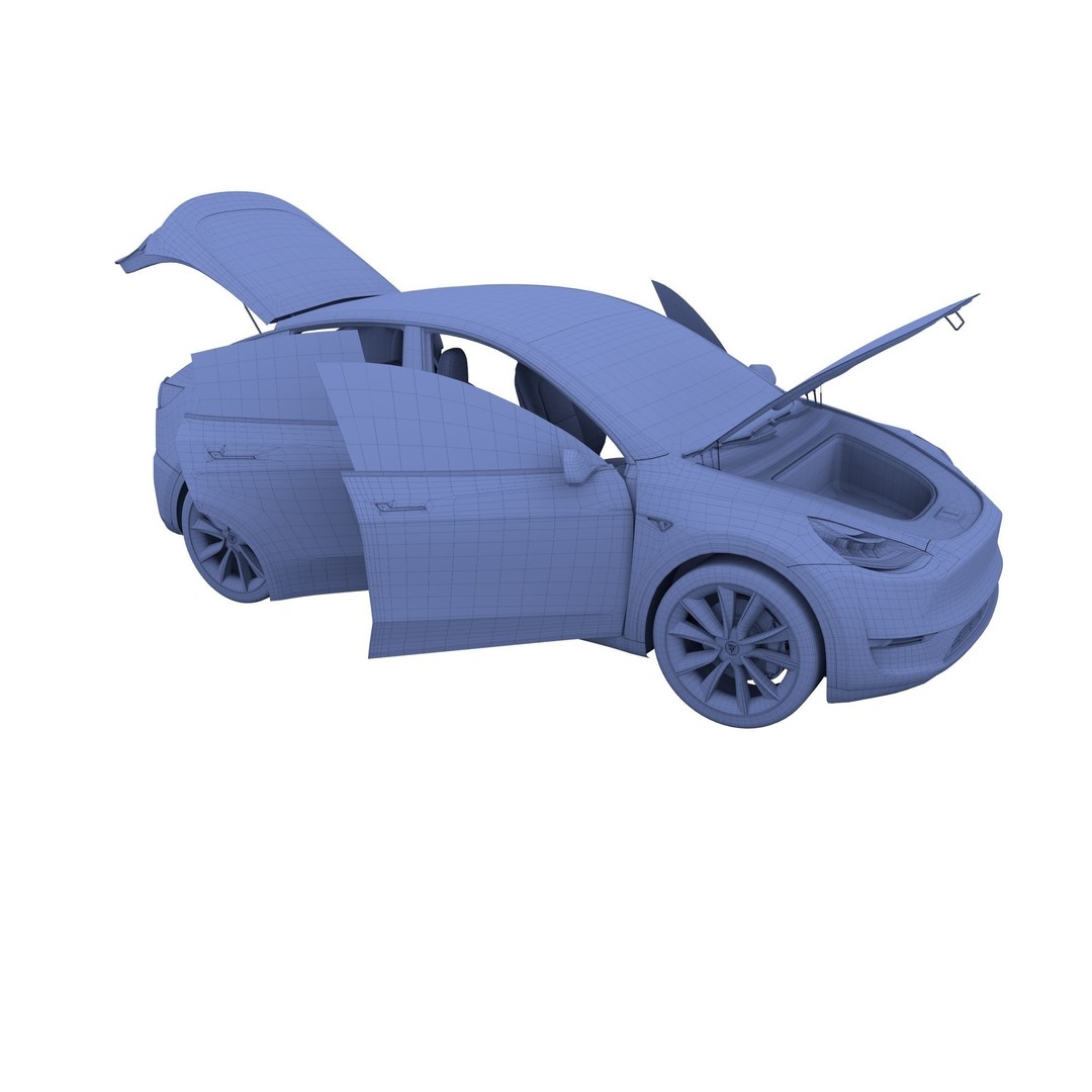 Tesla Model Y RWD 3D Model – Detailed Interior & Chassis, FBX, OBJ - View 52