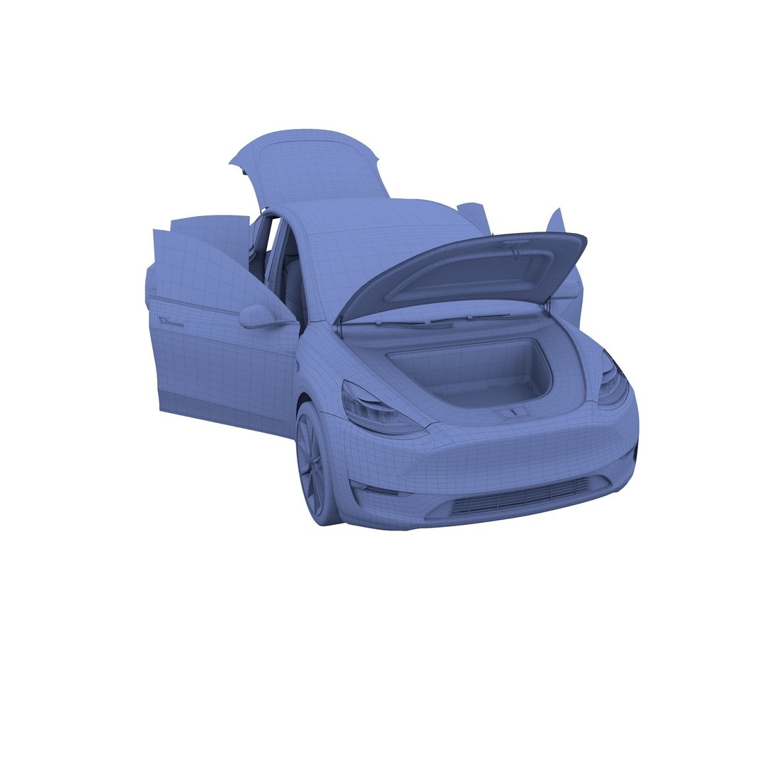 Tesla Model Y RWD 3D Model – Detailed Interior & Chassis, FBX, OBJ - View 53