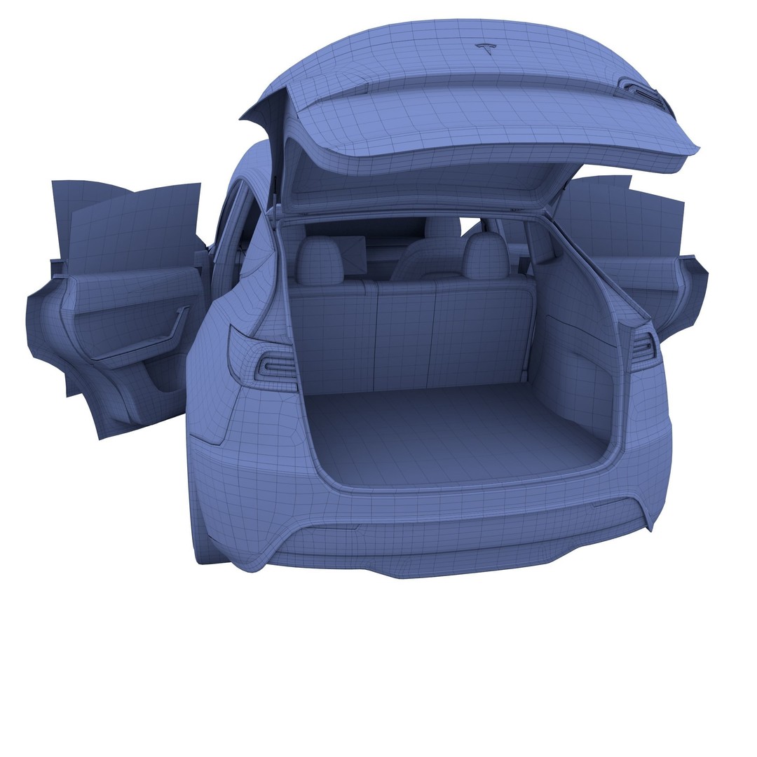 Tesla Model Y RWD 3D Model – Detailed Interior & Chassis, FBX, OBJ - View 56
