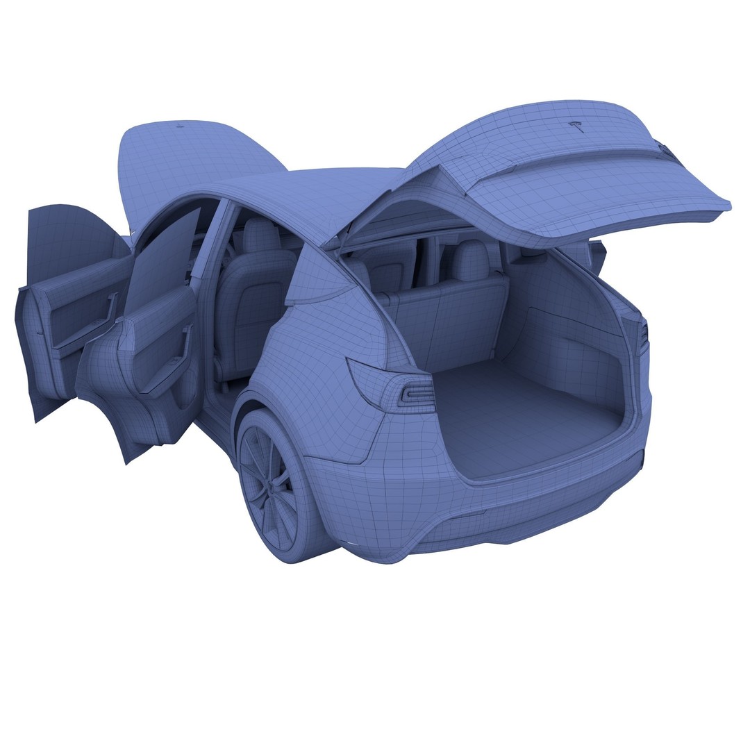 Tesla Model Y RWD 3D Model – Detailed Interior & Chassis, FBX, OBJ - View 57