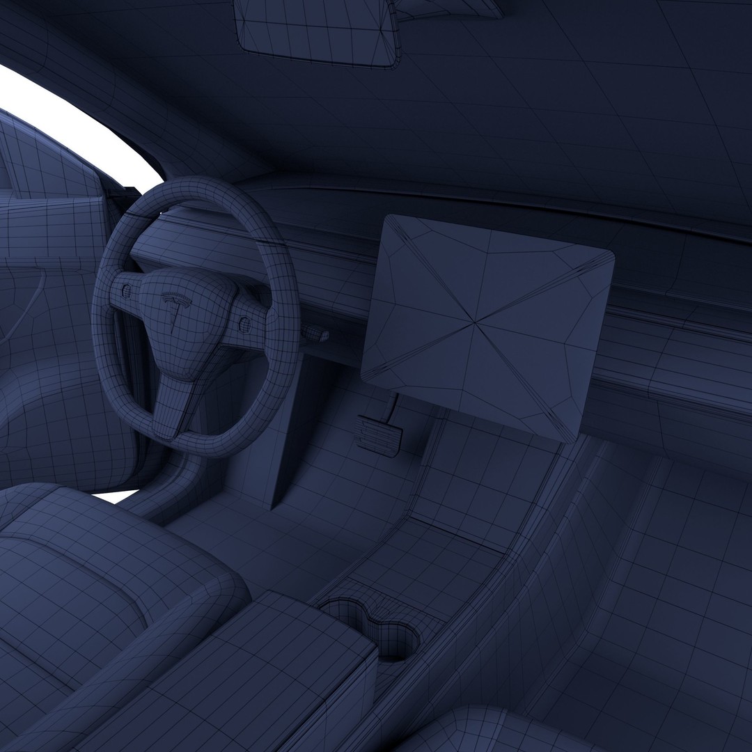 Tesla Model Y RWD 3D Model – Detailed Interior & Chassis, FBX, OBJ - View 58