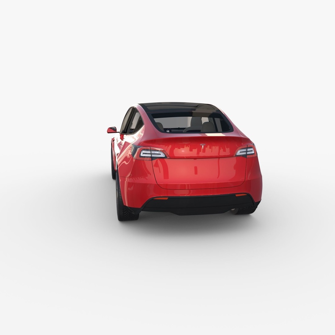 Tesla Model Y RWD 3D Model – Detailed Interior & Chassis, FBX, OBJ - View 6