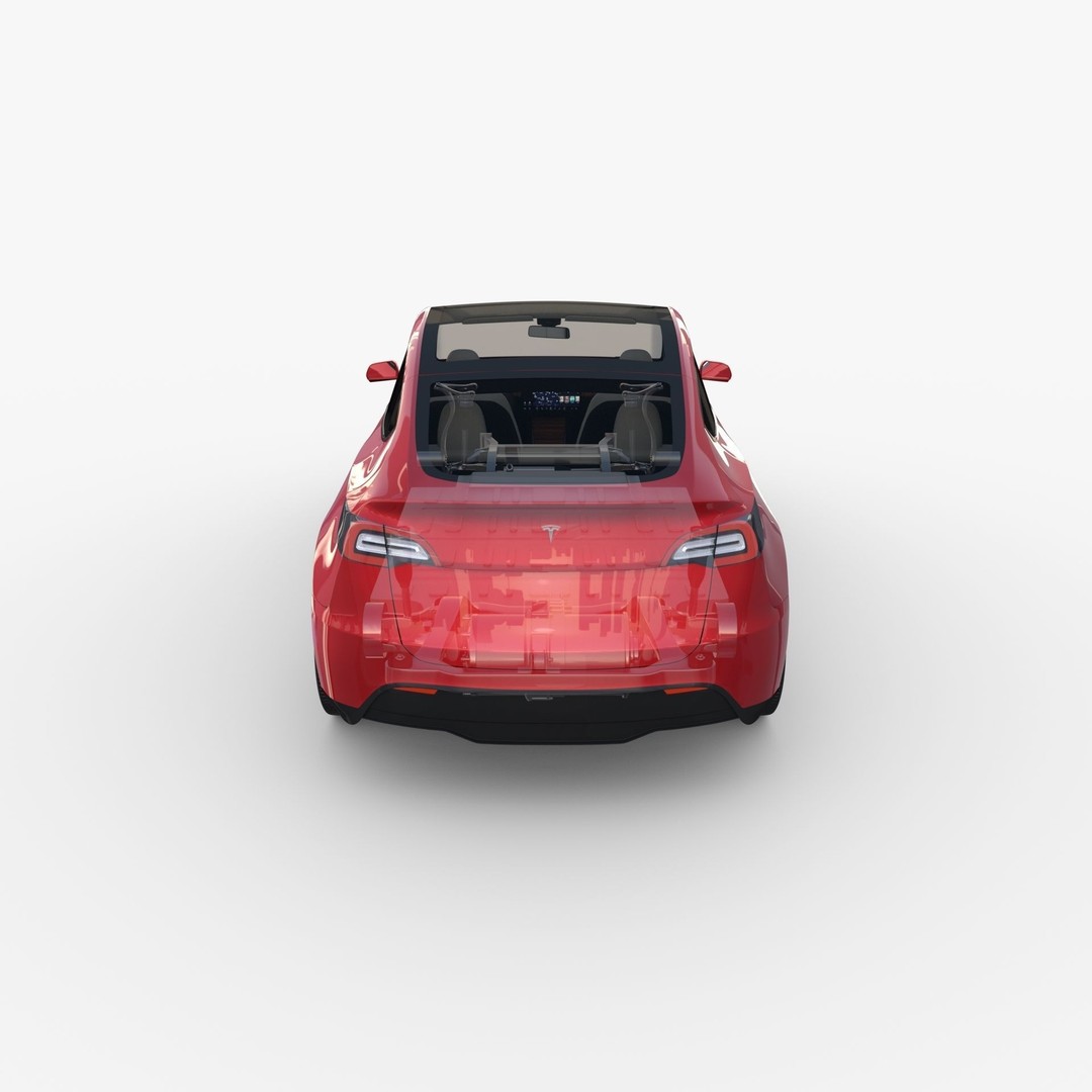 Tesla Model Y RWD 3D Model – Detailed Interior & Chassis, FBX, OBJ - View 65