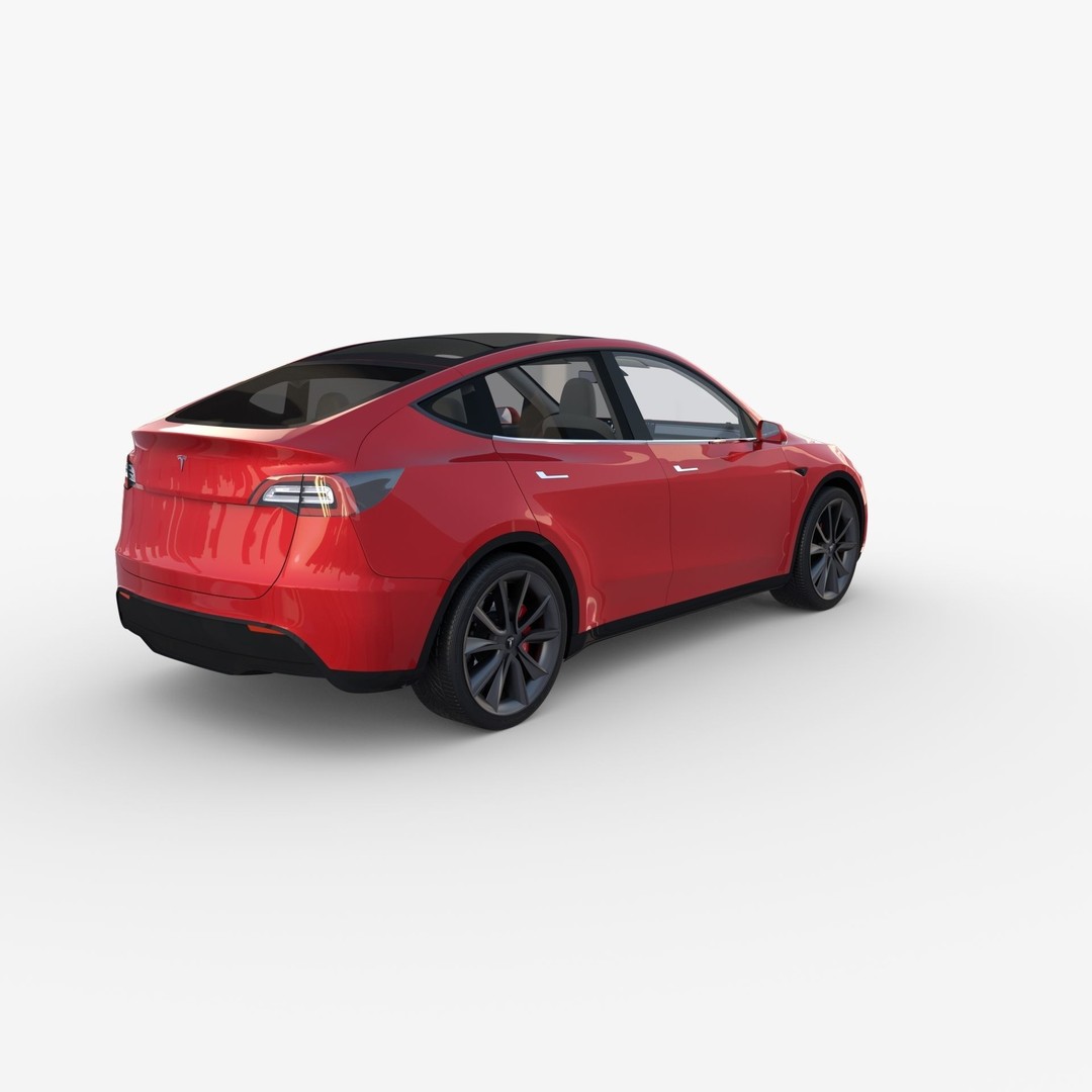 Tesla Model Y RWD 3D Model – Detailed Interior & Chassis, FBX, OBJ - View 7