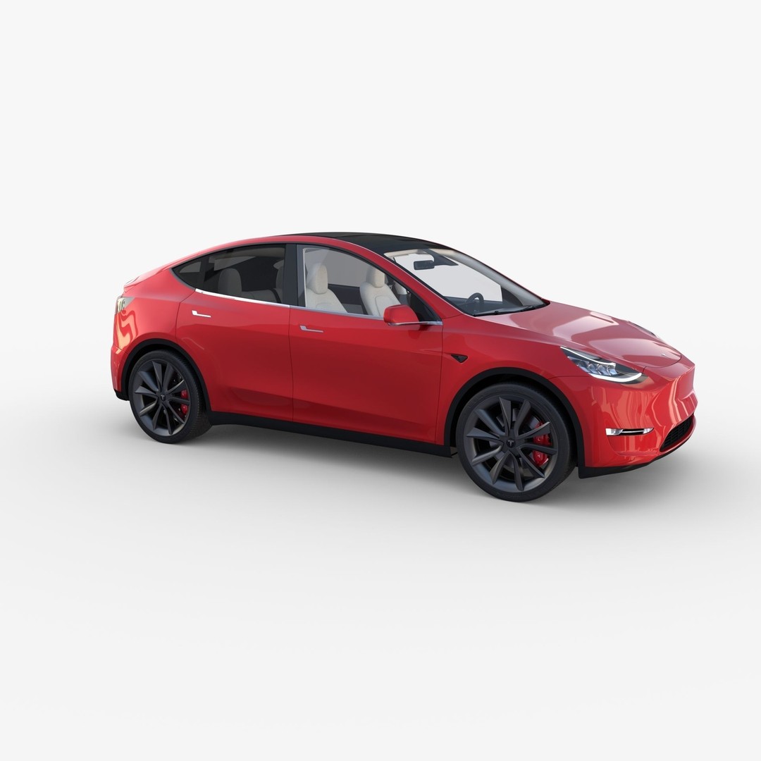 Tesla Model Y RWD 3D Model – Detailed Interior & Chassis, FBX, OBJ - View 8