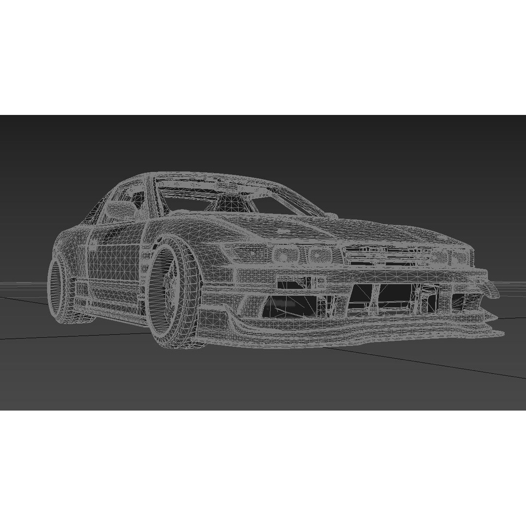 Nissan 180SX 3D Model – Drift Car with Custom Interior, FBX & OBJ