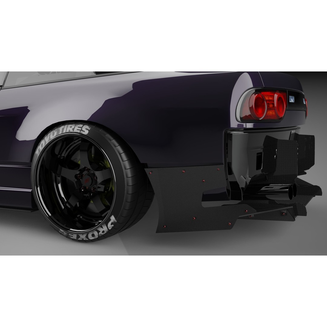 Nissan 180SX 3D Model – Drift Car with Custom Interior, FBX & OBJ - View 10