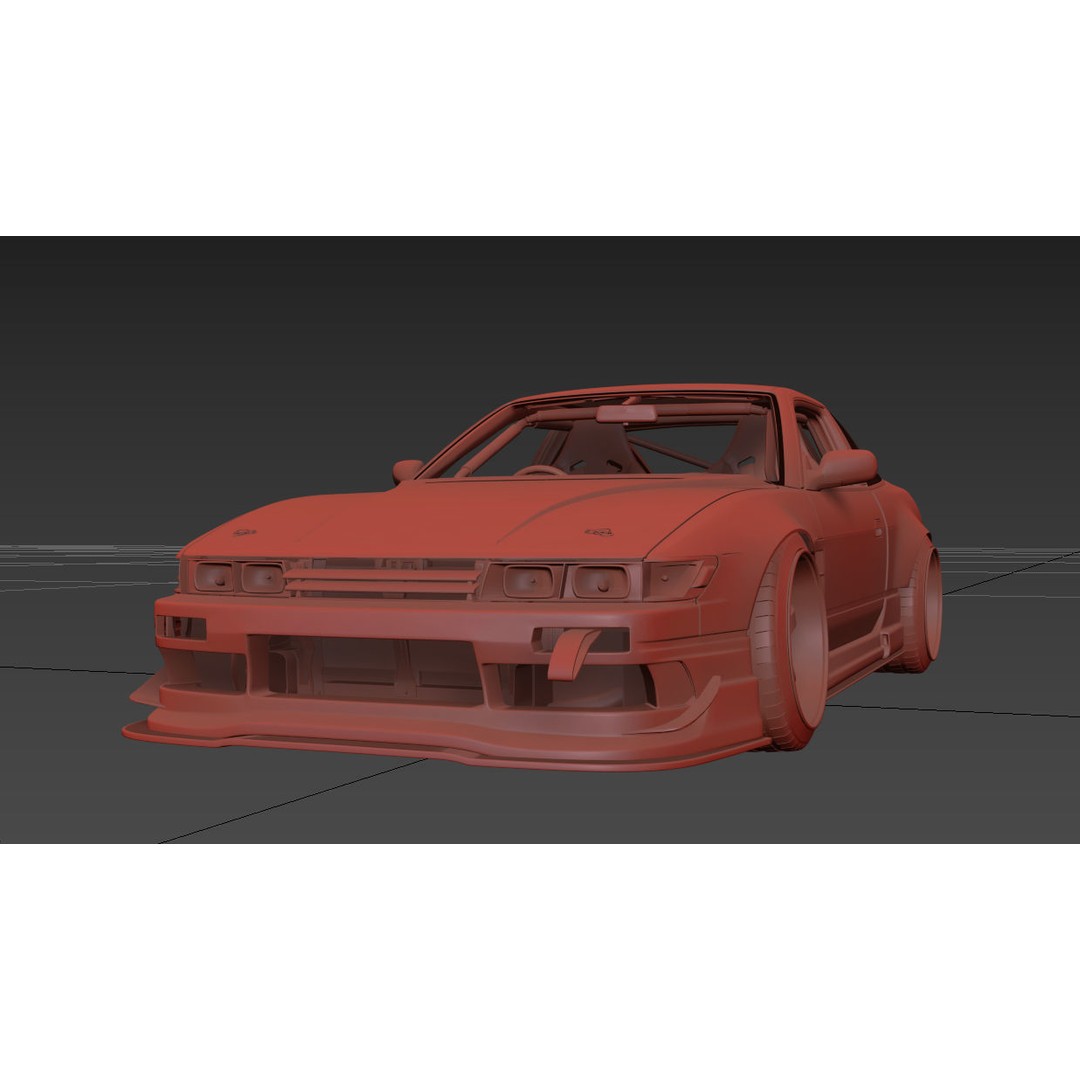 Nissan 180SX 3D Model – Drift Car with Custom Interior, FBX & OBJ - View 12