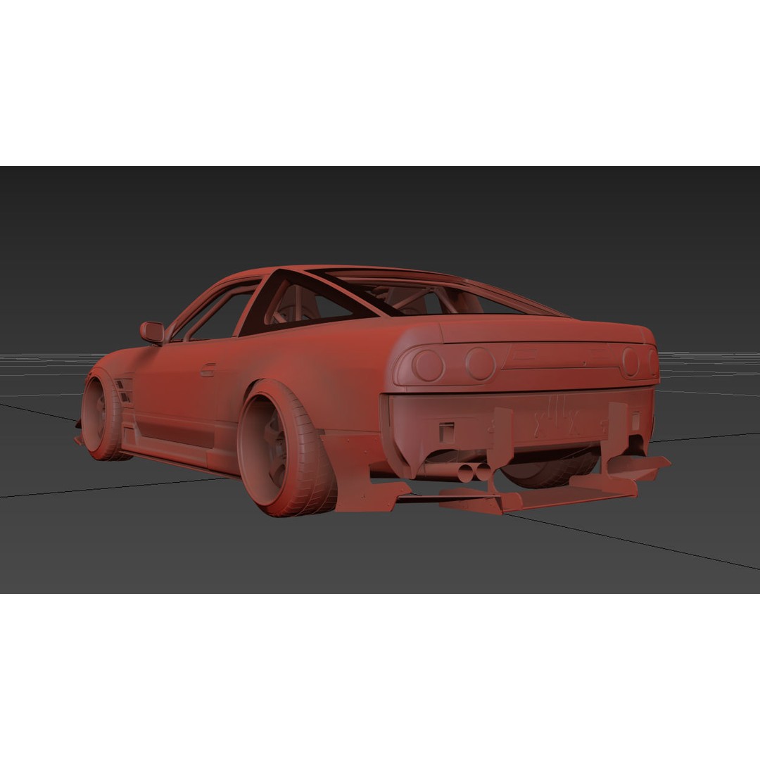 Nissan 180SX 3D Model – Drift Car with Custom Interior, FBX & OBJ - View 13