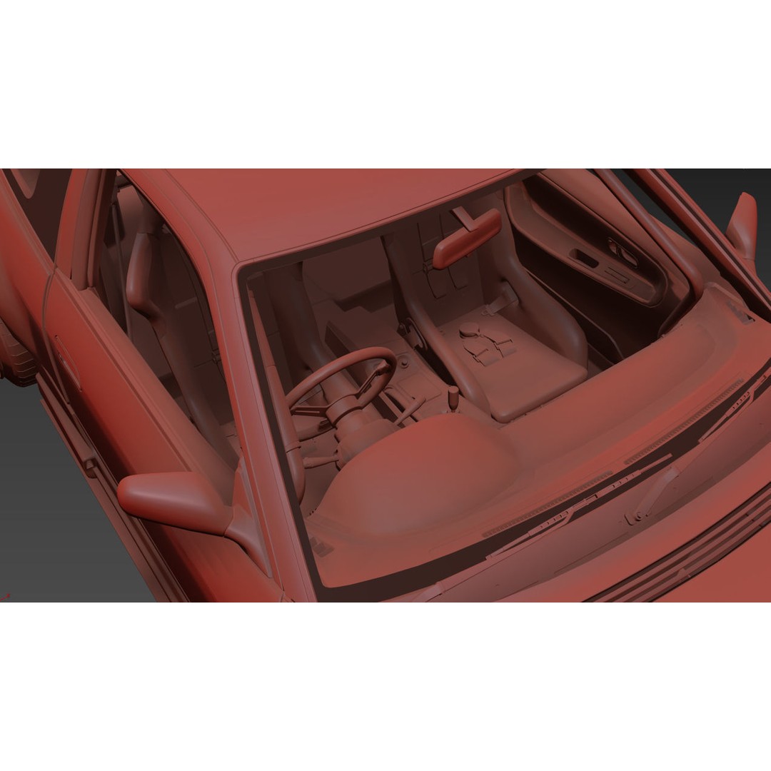 Nissan 180SX 3D Model – Drift Car with Custom Interior, FBX & OBJ - View 14