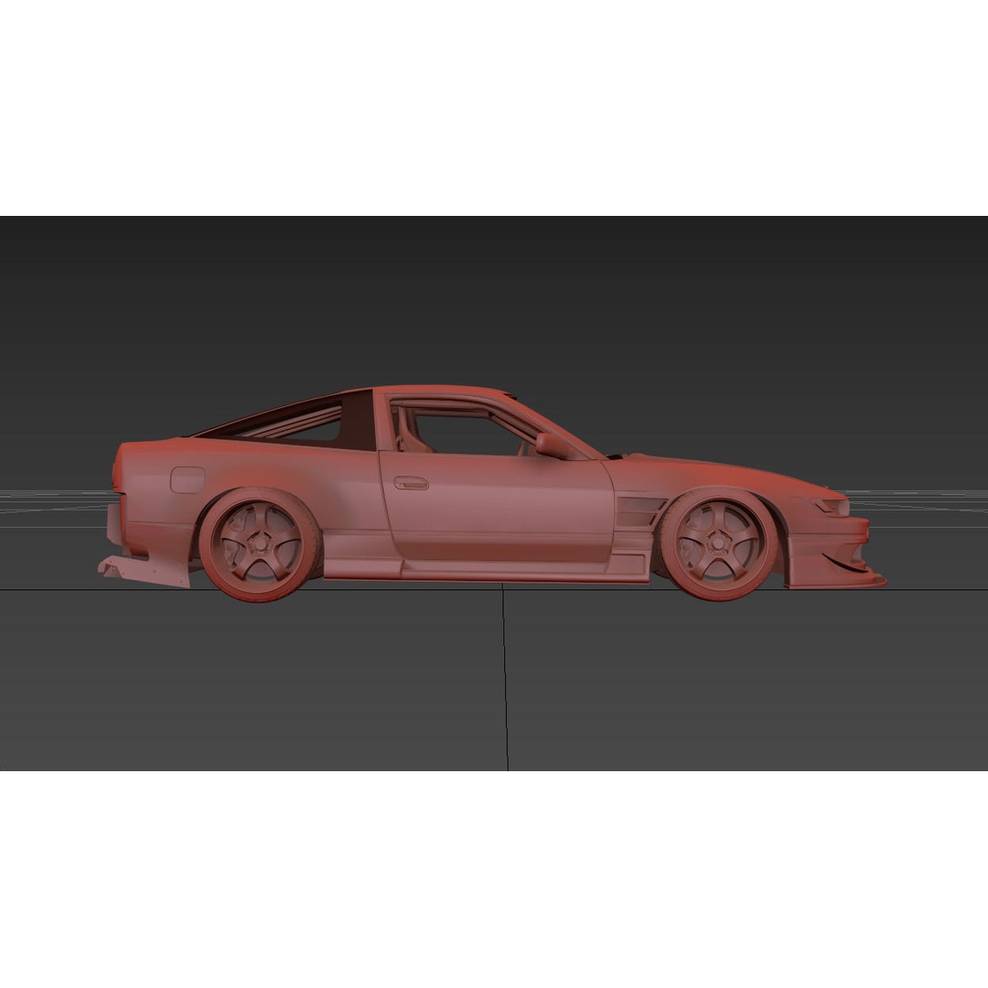 Nissan 180SX 3D Model – Drift Car with Custom Interior, FBX & OBJ - View 15