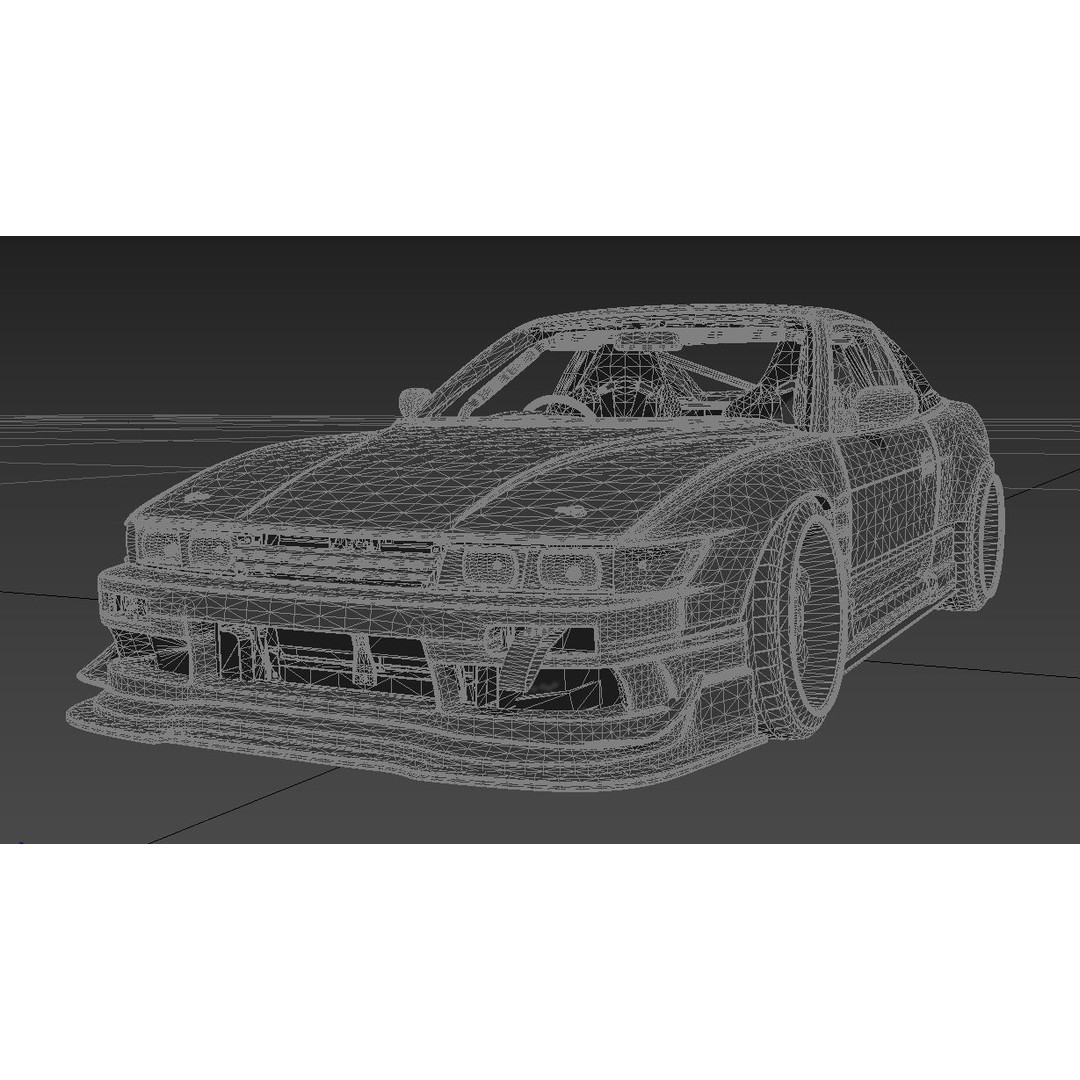Nissan 180SX 3D Model – Drift Car with Custom Interior, FBX & OBJ - View 17