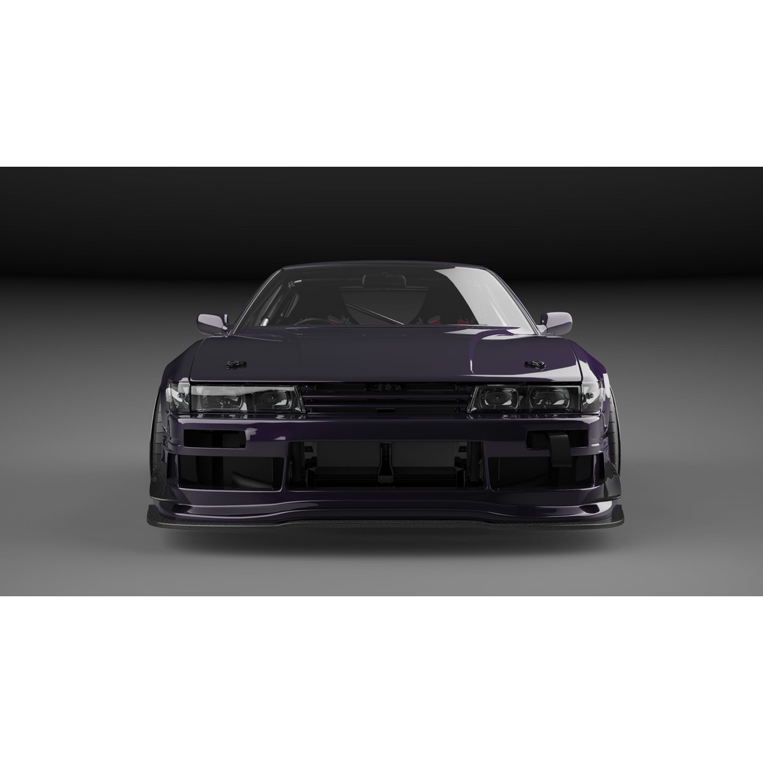 Nissan 180SX 3D Model – Drift Car with Custom Interior, FBX & OBJ - View 3