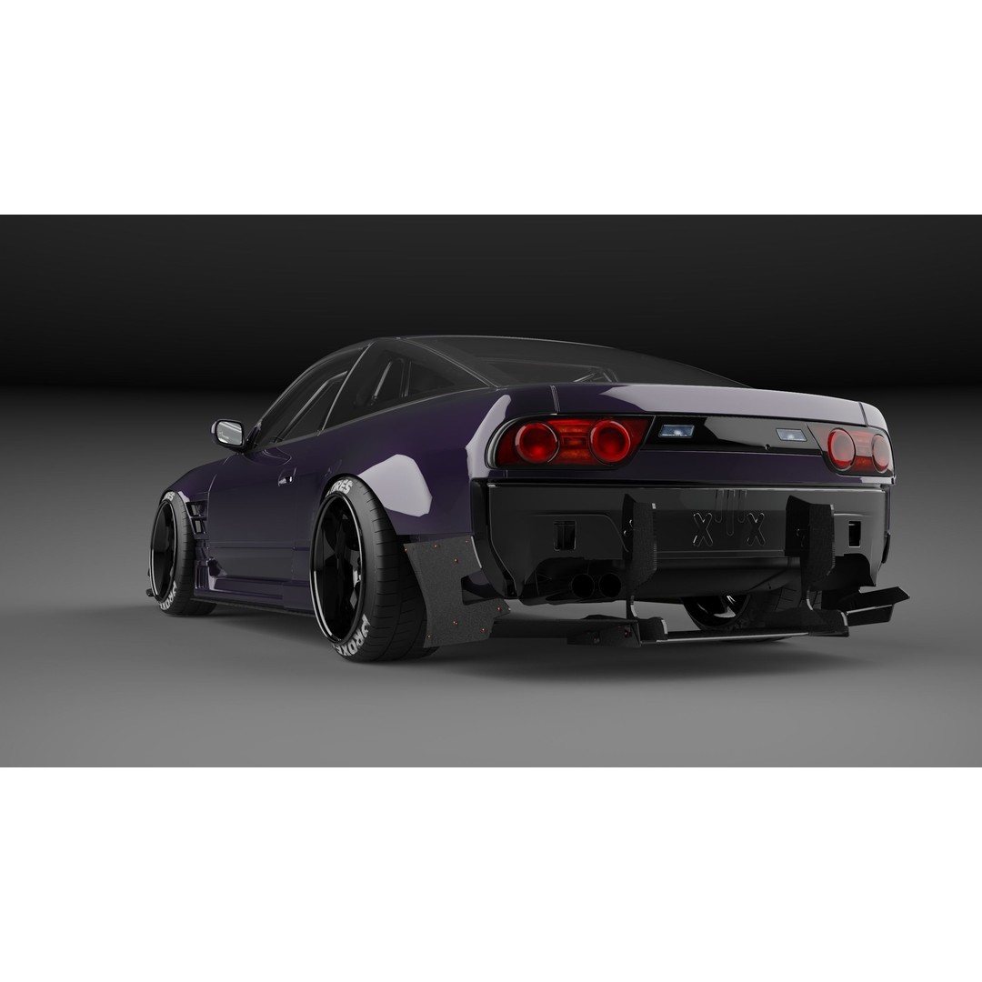 Nissan 180SX 3D Model – Drift Car with Custom Interior, FBX & OBJ - View 5