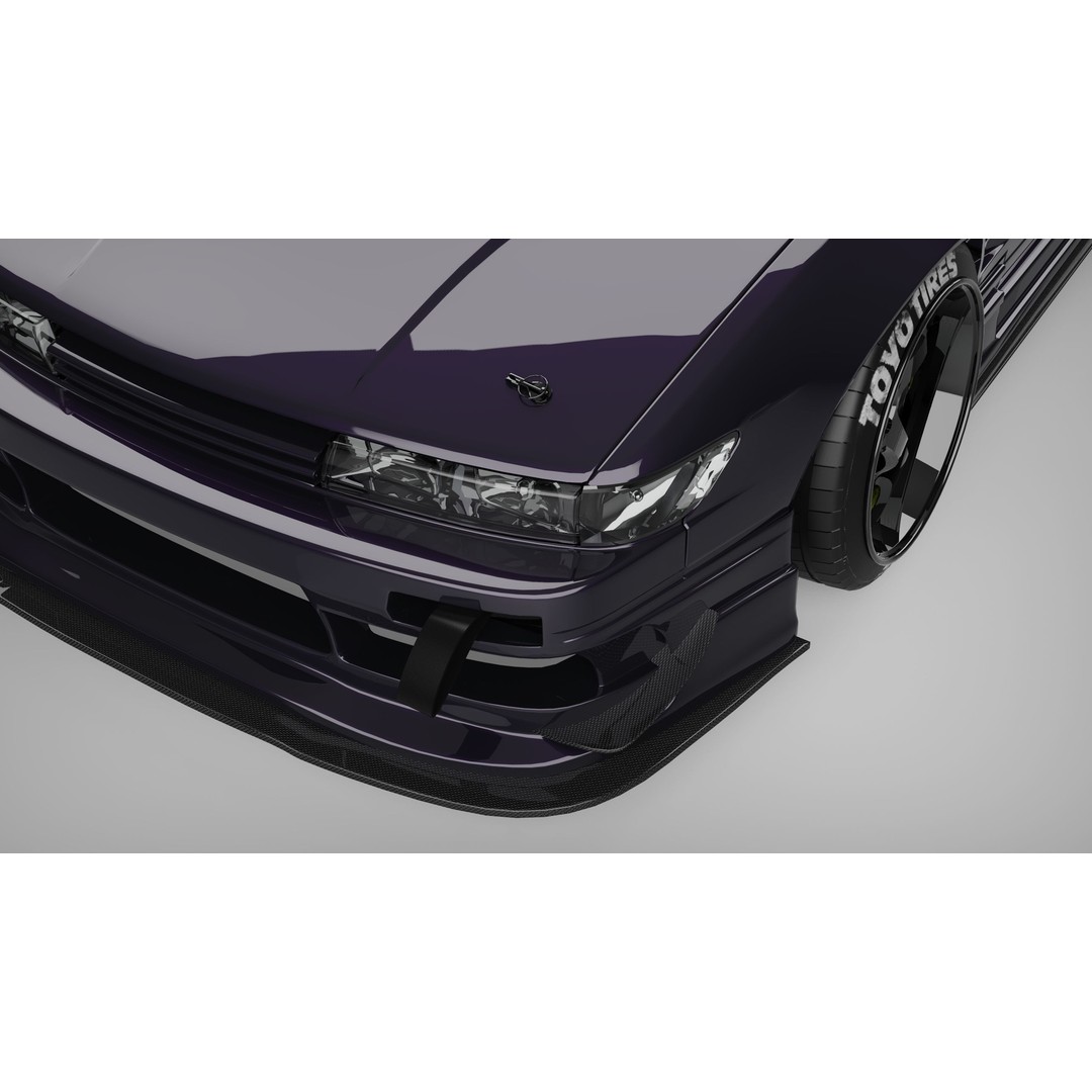 Nissan 180SX 3D Model – Drift Car with Custom Interior, FBX & OBJ - View 9