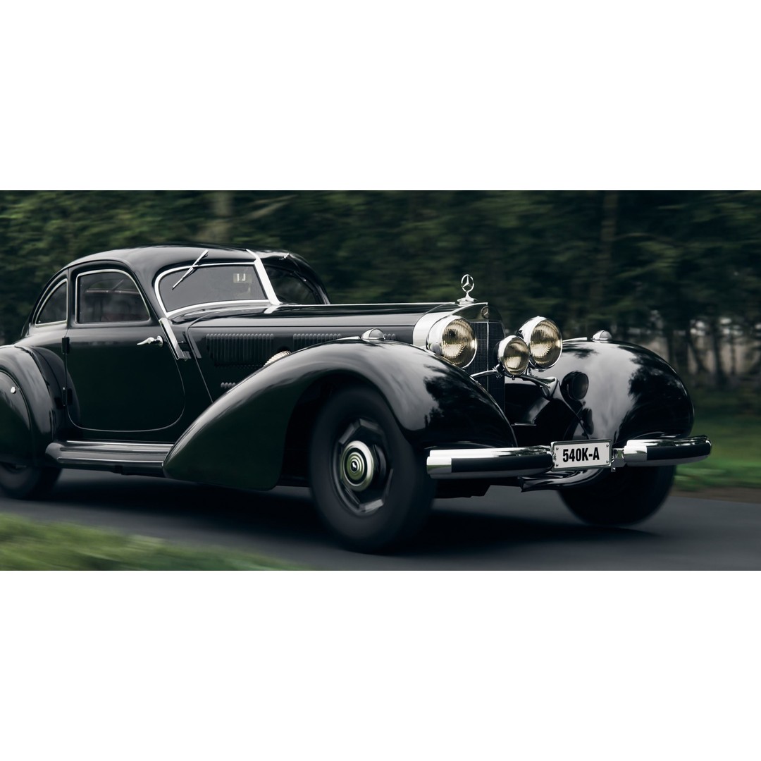 Mercedes 540k Autobahnkurier 3D Model – High Poly Rigged Vehicle, Blender - View 9
