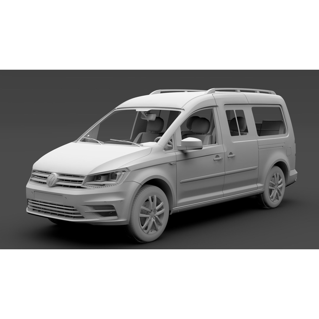Volkswagen Caddy Maxi 2018 3D Model – High Poly Vehicle, FBX, OBJ - View 13