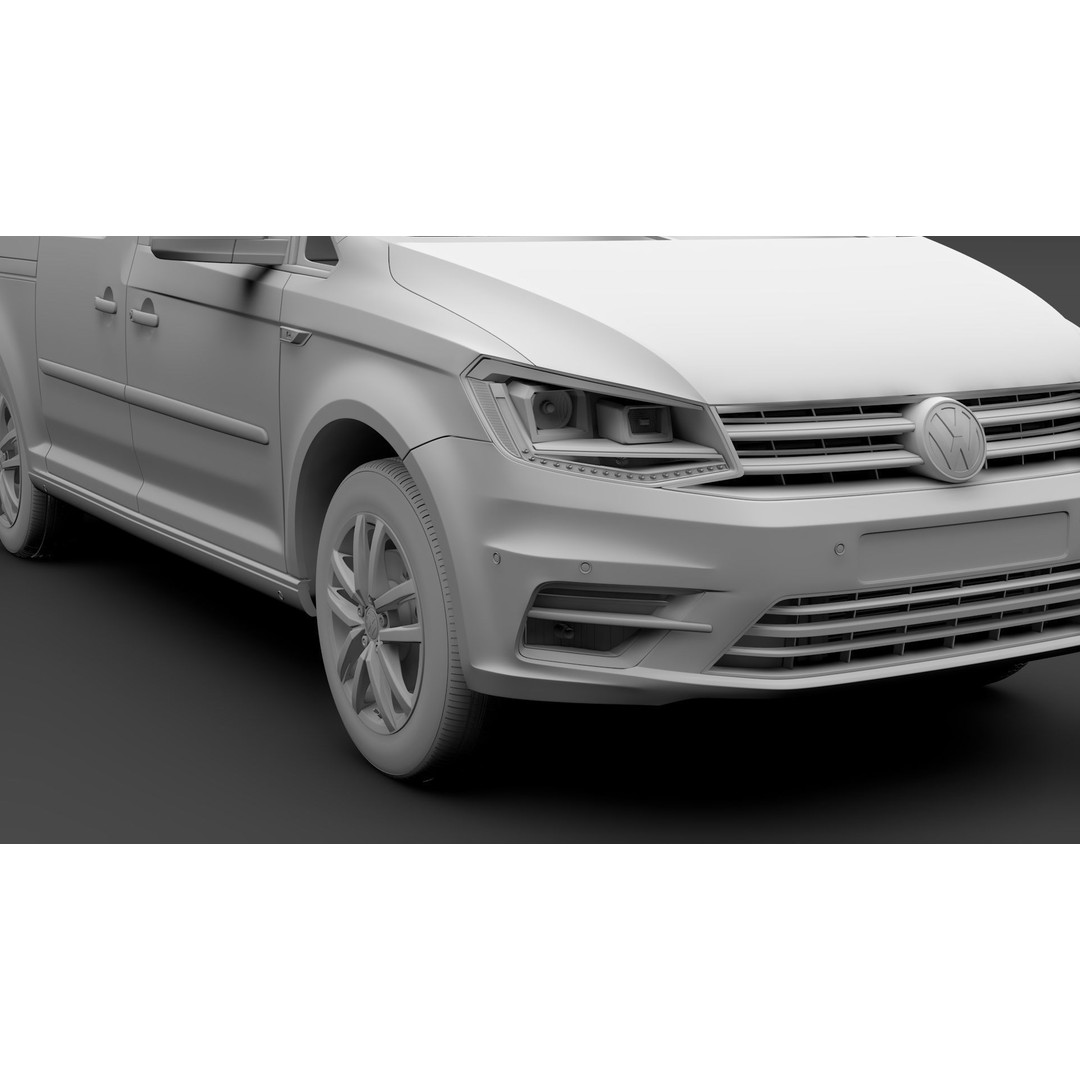 Volkswagen Caddy Maxi 2018 3D Model – High Poly Vehicle, FBX, OBJ - View 14