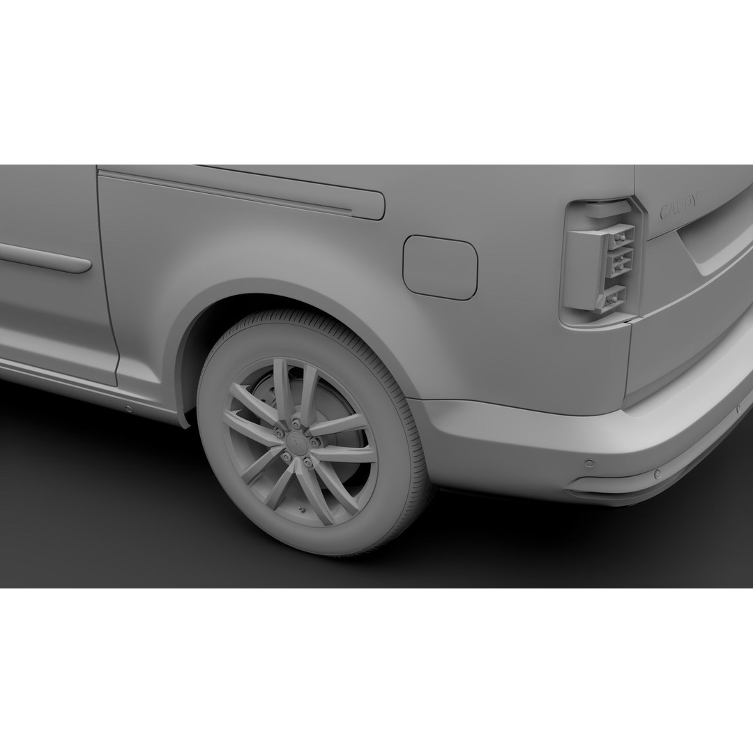 Volkswagen Caddy Maxi 2018 3D Model – High Poly Vehicle, FBX, OBJ - View 16