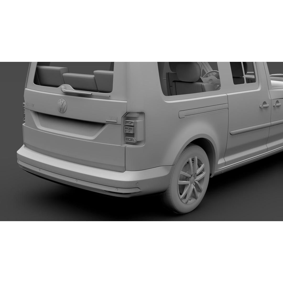 Volkswagen Caddy Maxi 2018 3D Model – High Poly Vehicle, FBX, OBJ - View 17