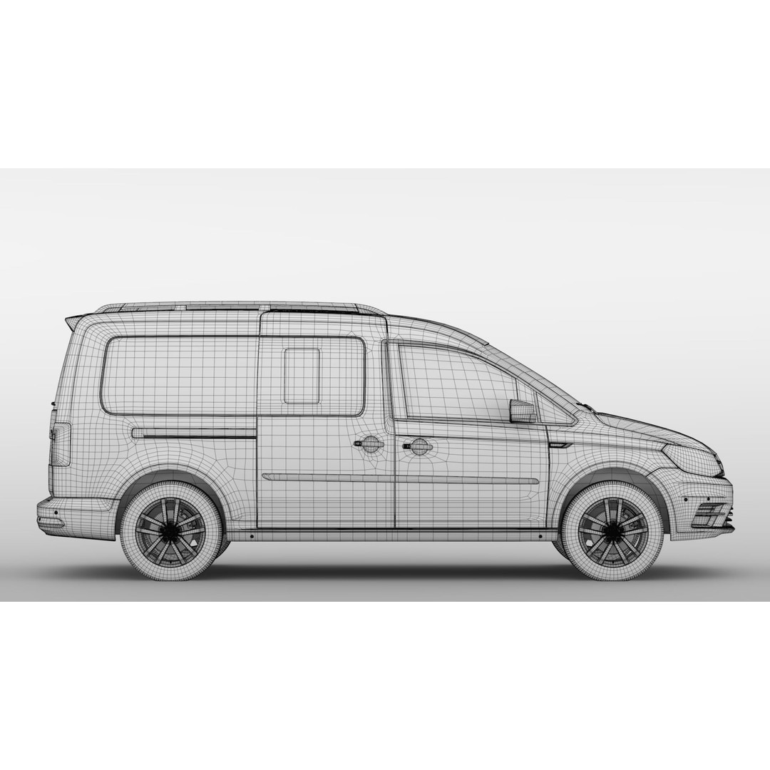 Volkswagen Caddy Maxi 2018 3D Model – High Poly Vehicle, FBX, OBJ - View 20