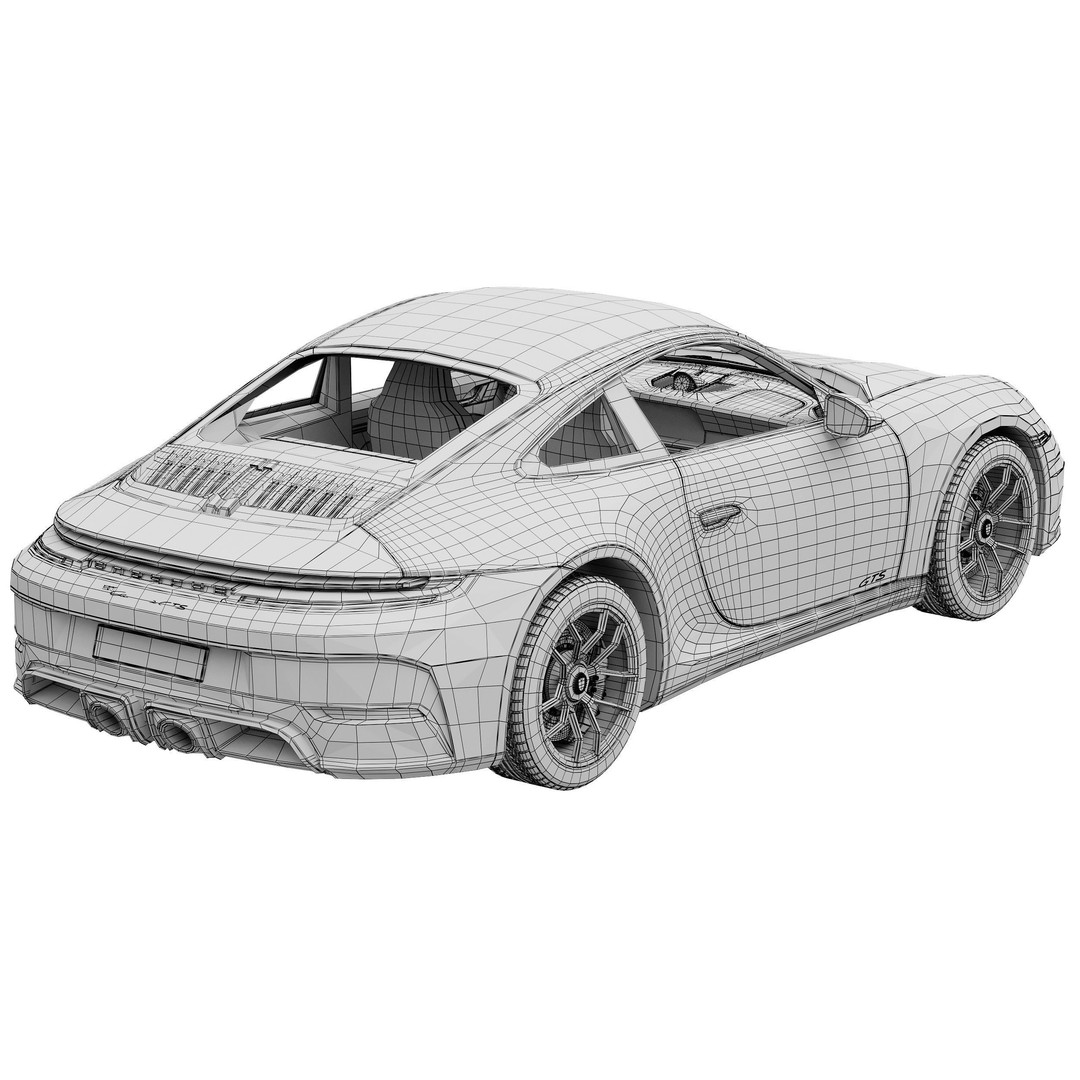 Porsche 911 Carrera GTS 2025 3D Model – High Poly Game Asset, FBX, OBJ