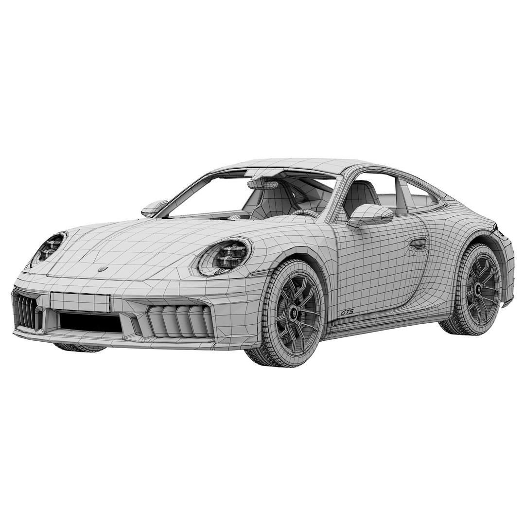 Porsche 911 Carrera GTS 2025 3D Model – High Poly Game Asset, FBX, OBJ - View 15