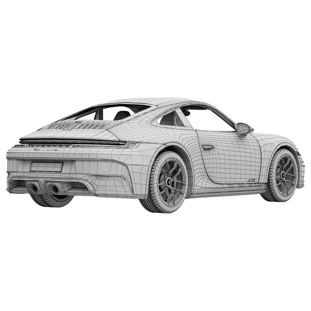 Porsche 911 Carrera GTS 2025 3D Model – High Poly Game Asset, FBX, OBJ - View 18