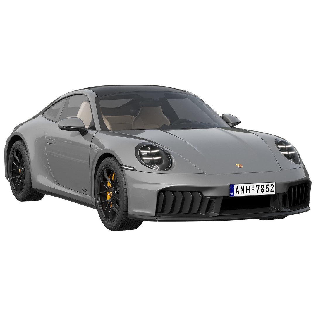 Porsche 911 Carrera GTS 2025 3D Model – High Poly Game Asset, FBX, OBJ - View 3