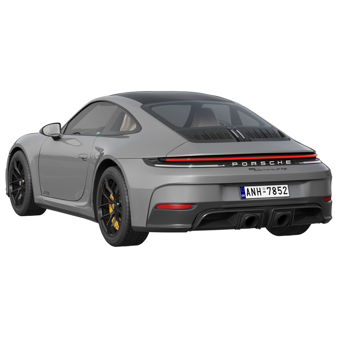 Porsche 911 Carrera GTS 2025 3D Model – High Poly Game Asset, FBX, OBJ - View 4