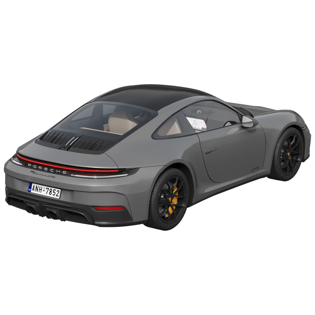 Porsche 911 Carrera GTS 2025 3D Model – High Poly Game Asset, FBX, OBJ - View 6