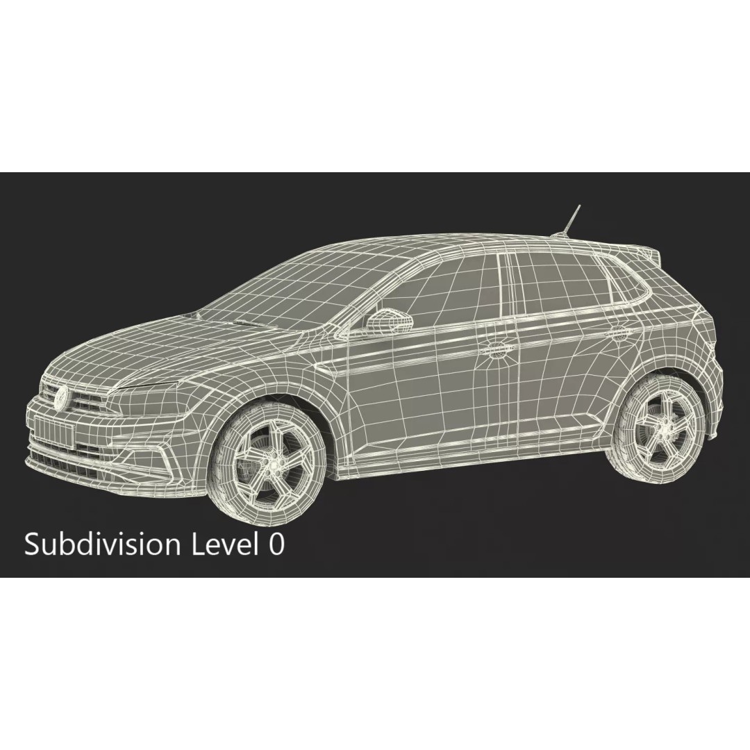 Volkswagen Polo 2018 3D Model – Simple Interior with PBR Textures, FBX - View 14
