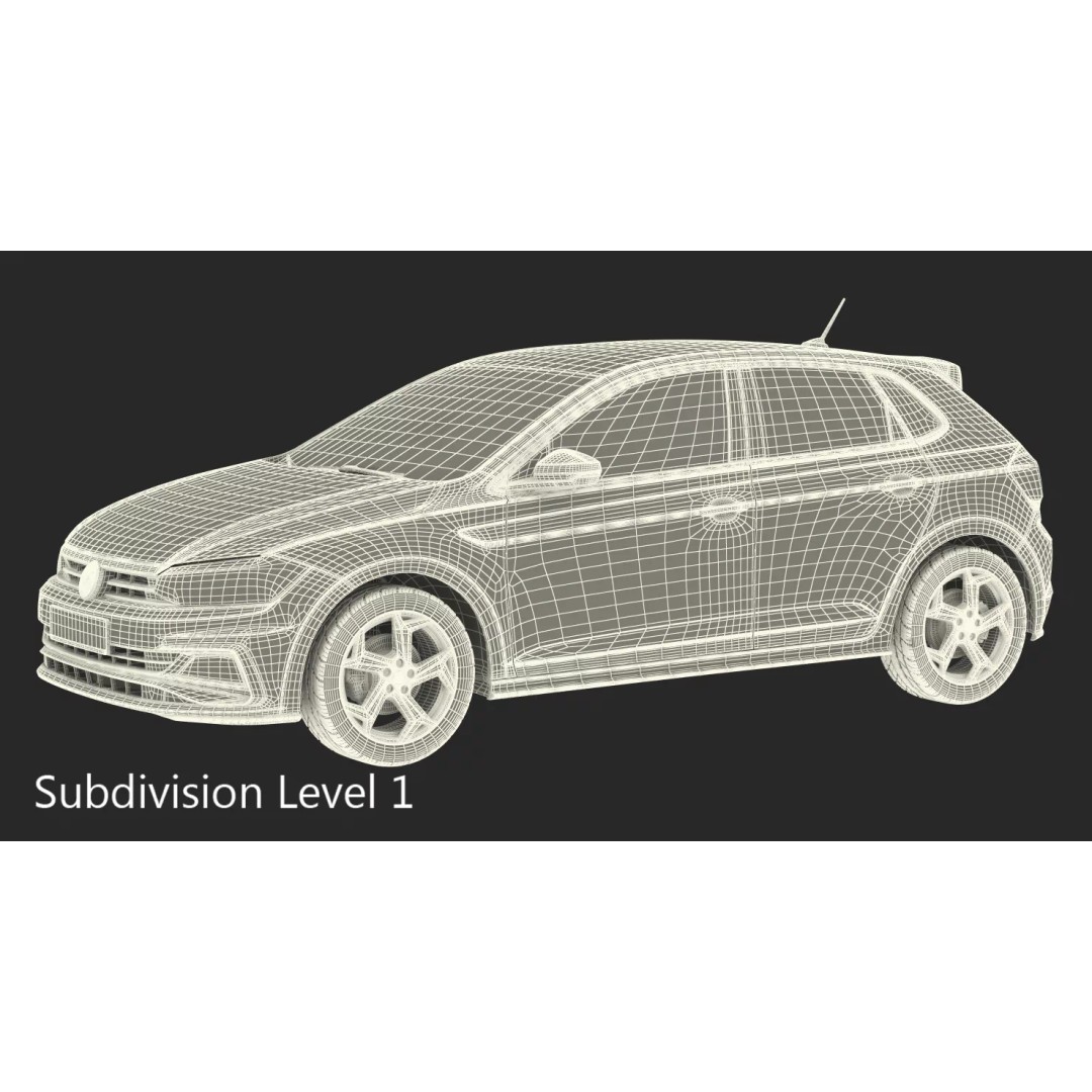 Volkswagen Polo 2018 3D Model – Simple Interior with PBR Textures, FBX - View 15