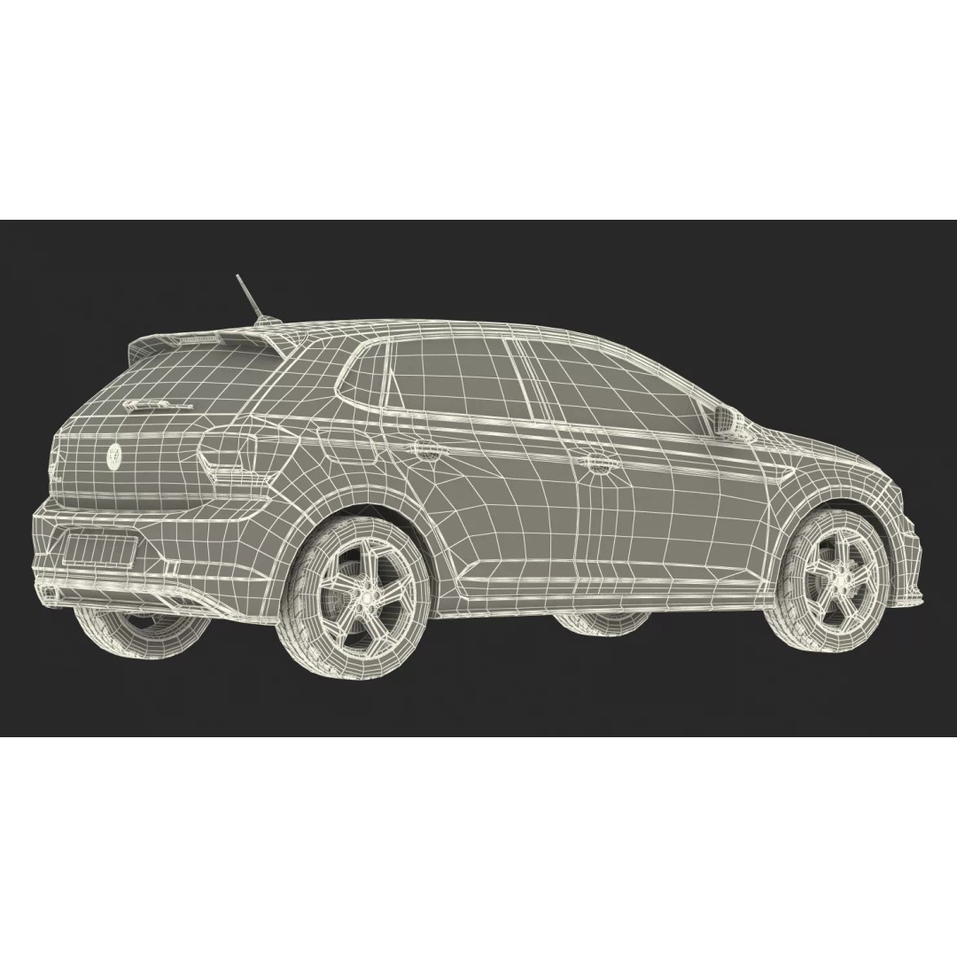 Volkswagen Polo 2018 3D Model – Simple Interior with PBR Textures, FBX - View 21