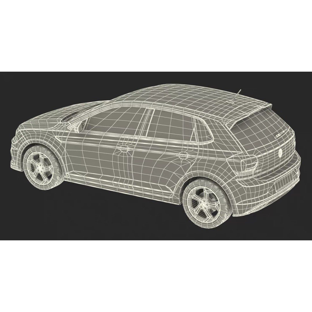 Volkswagen Polo 2018 3D Model – Simple Interior with PBR Textures, FBX - View 22