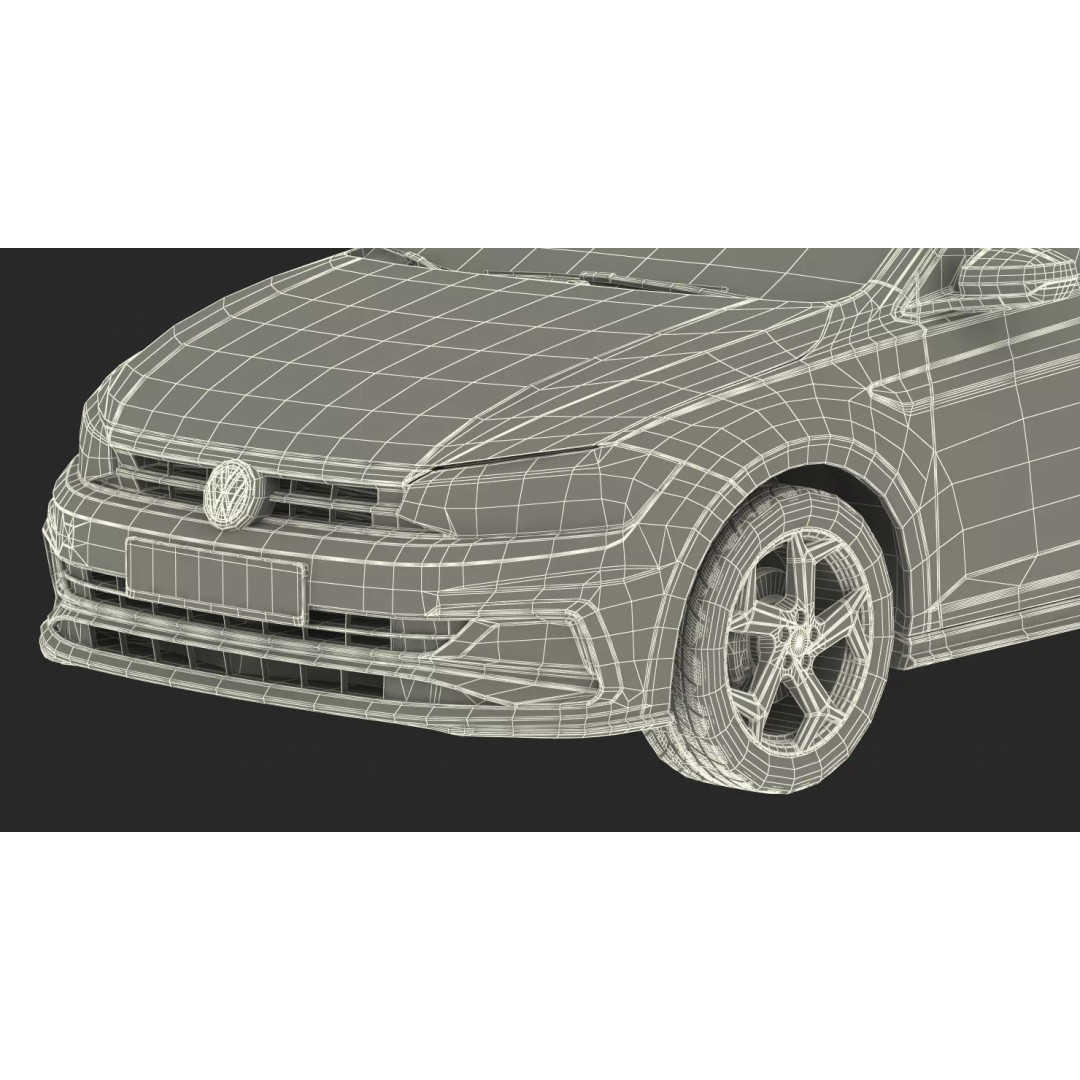 Volkswagen Polo 2018 3D Model – Simple Interior with PBR Textures, FBX - View 24