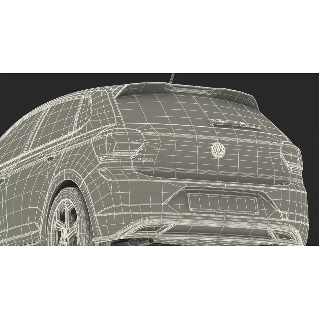Volkswagen Polo 2018 3D Model – Simple Interior with PBR Textures, FBX - View 25