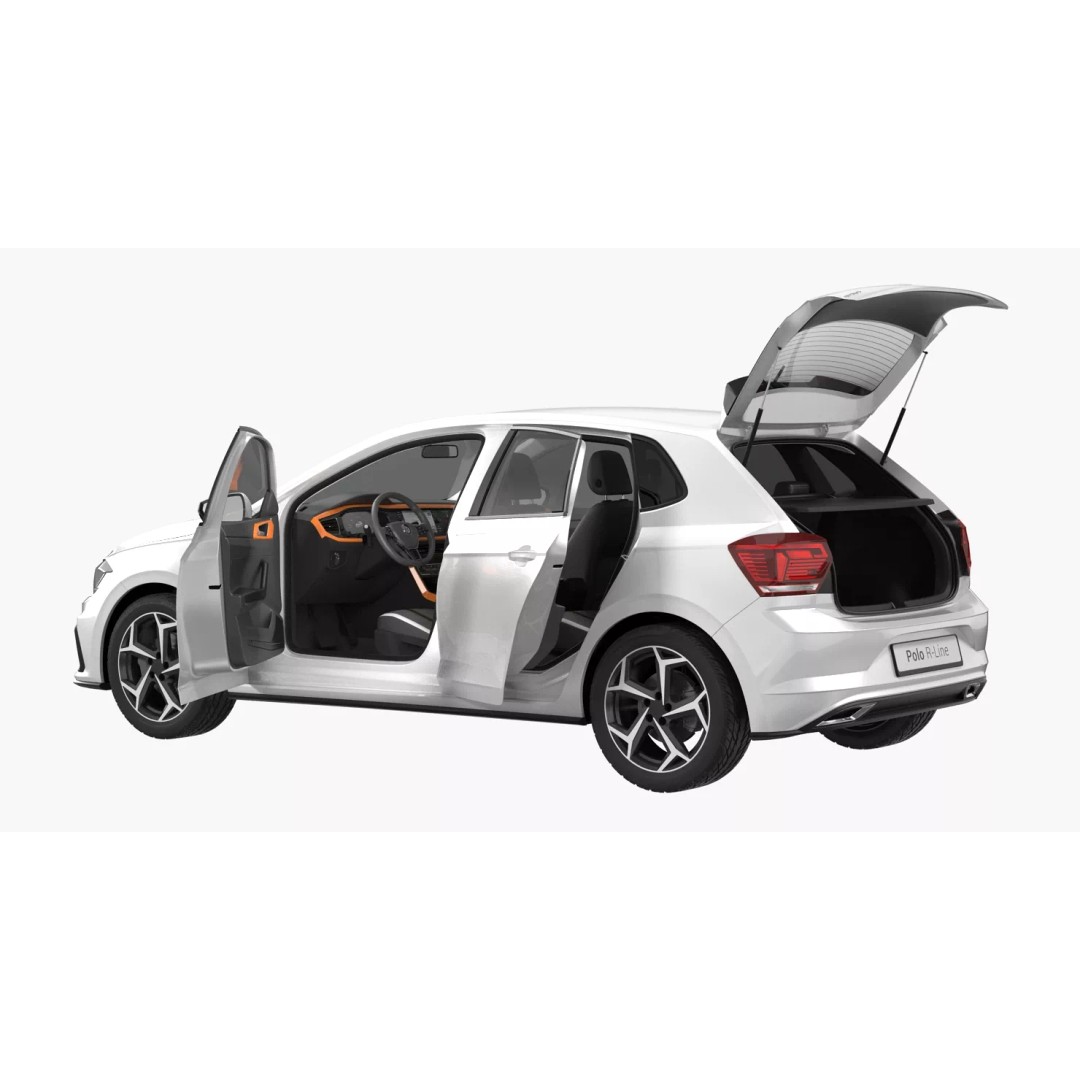 Volkswagen Polo 2018 3D Model – Simple Interior with PBR Textures, FBX - View 7