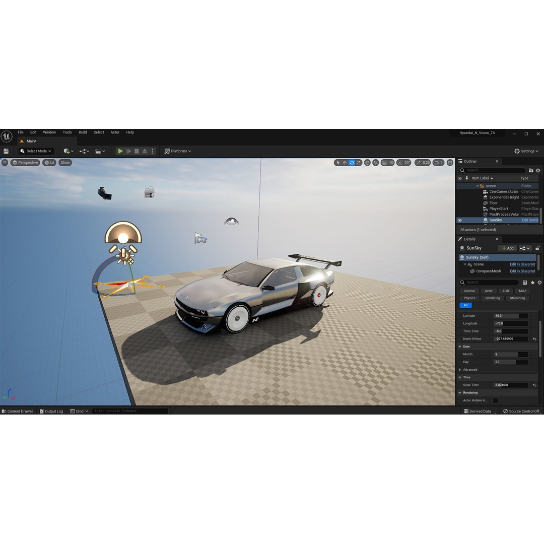 Hyundai N Vision 74 3D Model – Concept Car with Interior, FBX, Blender