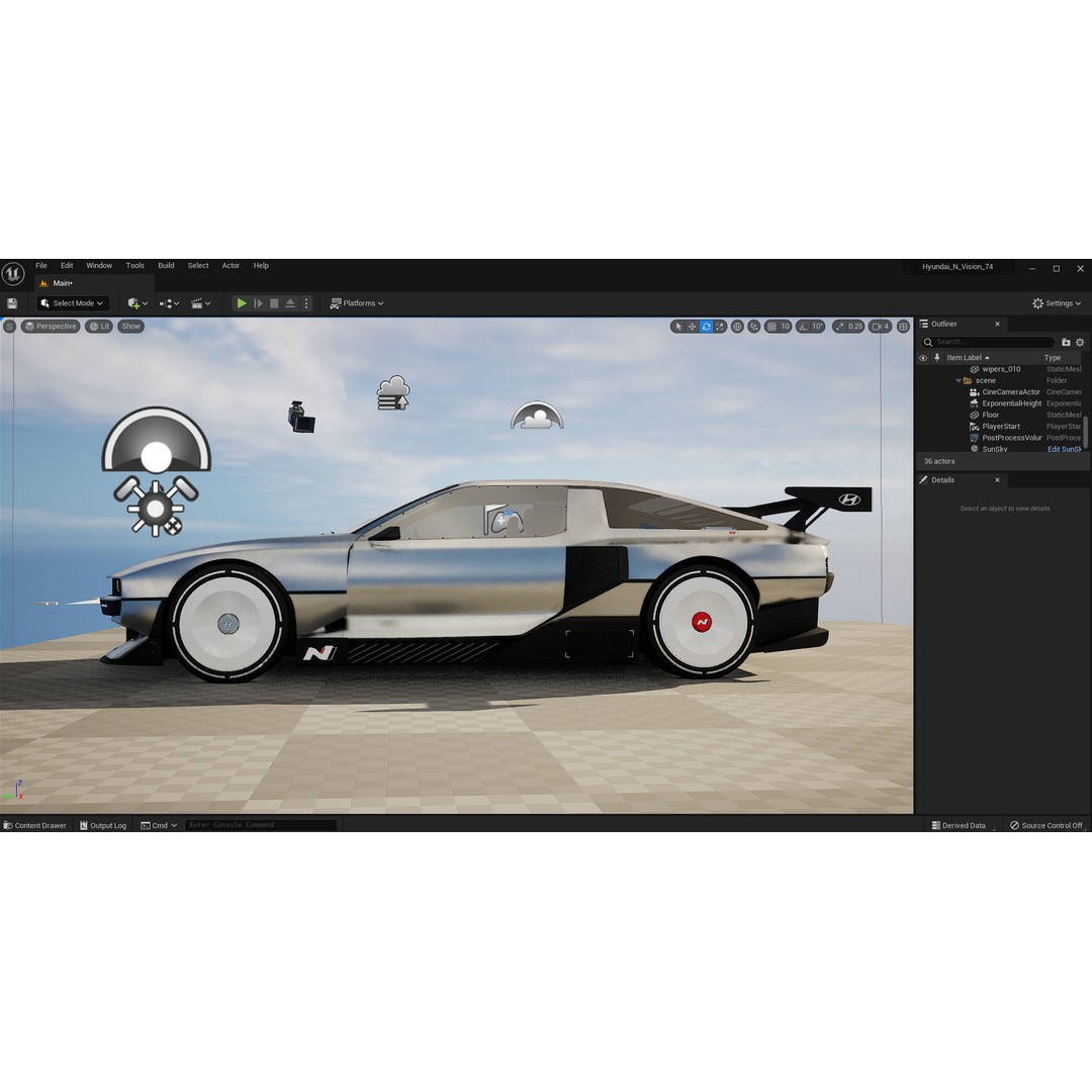 Hyundai N Vision 74 3D Model – Concept Car with Interior, FBX, Blender - View 19