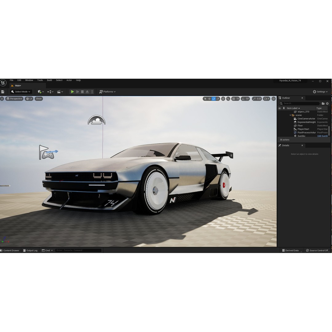 Hyundai N Vision 74 3D Model – Concept Car with Interior, FBX, Blender - View 21